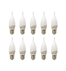 Lot de 10 Ampoules LED E27 Flamme C30 5W 400lm 270° - Blanc Naturel 4000K