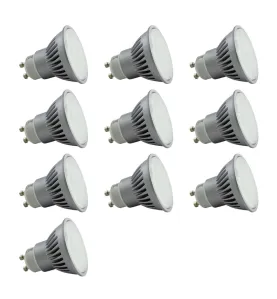 Lot de 10 Ampoules Spot GU10 LED 4W éclairage 40W - Blanc Jour 6400K