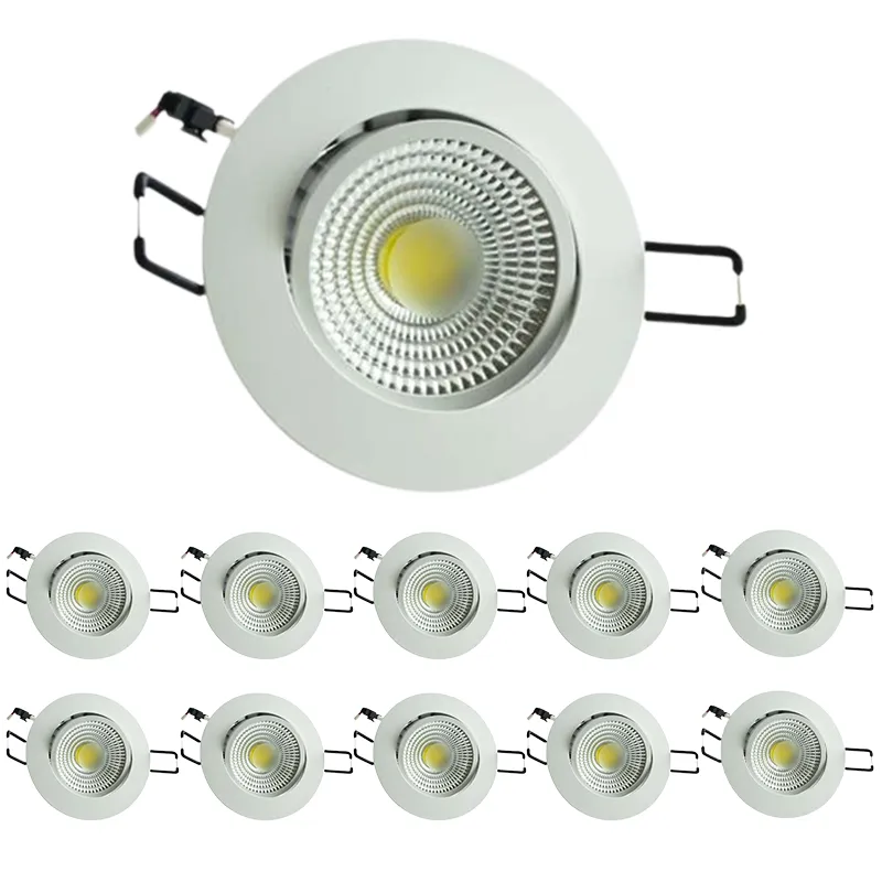 Lot de 10 Plafonniers encastrable blanc LED 5W COB - Blanc du Jour 6000K éclairage 40W