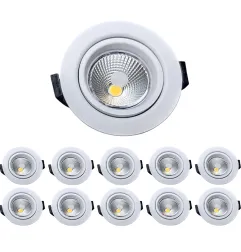 Lot de 10 Spot LED 10W BBC RT2012 Orientable Dimmable 220V Extraplat - Blanc du Jour 6000K