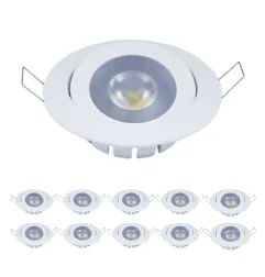 Lot de 10 Spots encastrable Dimmable 10W LED CREE équivalent 80W - Blanc du Jour 6000K