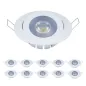 Lot de 10 Spots encastrable Dimmable 10W LED CREE équivalent 80W - Blanc du Jour 6000K