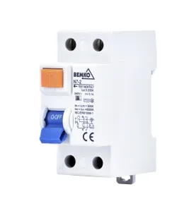 Disjoncteur différentiel 63A - 30mA - 2 pôles - Protection AC - Rail DIN