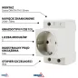 Prise Schuko GS16 - 16A - 250V AC - Rail TH35 - IP20 - Compact et Fiable