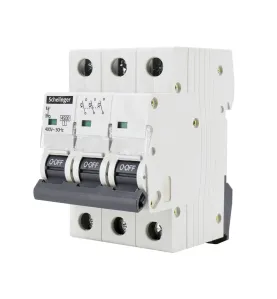 Disjoncteur triphasé 16A - Courbe C - 3 modules - Rail DIN - Protection contre les surintensités