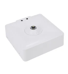 Luminaire d'urgence carré SKALER - 3W - 161lm - IP40 - Autotest 3h - Encastré - 150x150x44mm