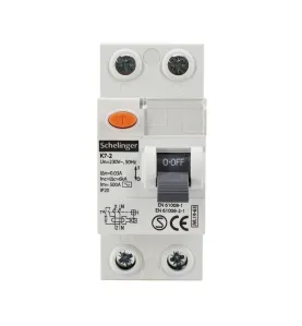 Disjoncteur différentiel AC 2P 25A 30mA - Protection électrique - Rail DIN - IP20