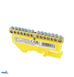 Bornier pour rail DIN - 6x9 mm - Jaune - Installation facile - Tension d'isolement 500V