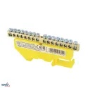 Bornier sur rail DIN 6x9 - Jaune - Installation facile - Tension 500V - 1 module