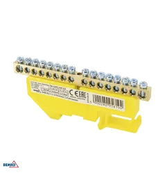 Bornier sur rail DIN 6x9 - Jaune - Installation facile - Tension 500V - 1 module