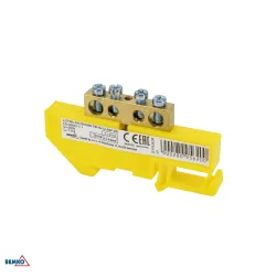 Bornier pour rail DIN - Installation facile - Tension d'isolement 500V - Jaune - Compact