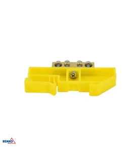 Bornier pour rail DIN - Installation facile - Tension d'isolement 500V - Jaune - Compact