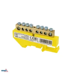 Bornier sur rail DIN - 6x9mm - Jaune - Installation facile - Tension 500V