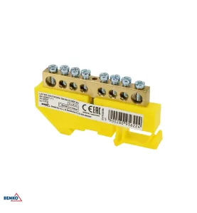 Bornier sur rail DIN - 6x9mm - Jaune - Installation facile - Tension 500V