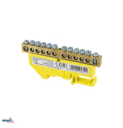 Bornier sur rail DIN - 1 module - Installation sur rail TH35 - Tension nominale 500V - Jaune