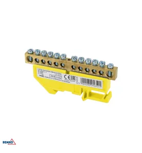 Bornier sur rail DIN - 1 module - Installation sur rail TH35 - Tension nominale 500V - Jaune