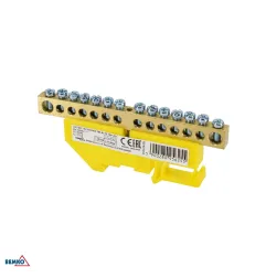 Bornier sur rail DIN - 6x9mm - Jaune - Installation facile - Tension nominale 500V