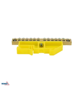 Bornier sur rail DIN - 6x9mm - Jaune - Installation facile - Tension nominale 500V