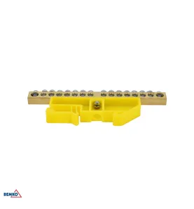 Bornier sur rail DIN - 1 module - Installation sur rail TH35 - Tension nominale 500V - Jaune