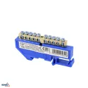 Bornier sur rail DIN - 6x9 mm - Bleu - Installation facile - Tension d'isolement 500V