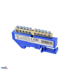 Bornier sur rail DIN - 6x9 mm - Bleu - Installation facile - Tension d'isolement 500V