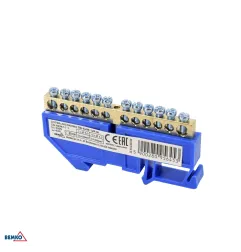 Bornier pour Rail DIN - 6x9mm - Bleu - Installation Facile - Tension 500V