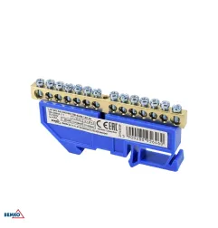 Bornier sur rail DIN - 6x9mm - Bleu - Installation facile - Tension 500V