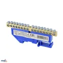 Bornier pour rail DIN - 6x9 mm - Bleu - Installation facile - Tension d'isolement 500V