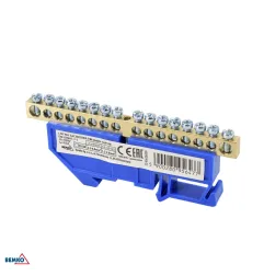 Bornier pour rail DIN - 6x9 mm - Bleu - Installation facile - Tension d'isolement 500V