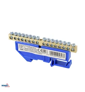 Bornier pour rail DIN - 6x9 mm - Bleu - Installation facile - Tension d'isolement 500V