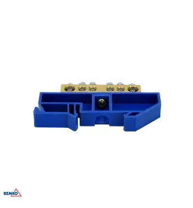 Bornier sur rail DIN - Bleu - 1 module - Rail TH35 - Tension d'isolement 500V