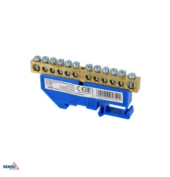 Bornier sur rail DIN - 1 module - Installation sur rail TH35 - Tension d'isolement 500V - Bleu