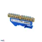 Bornier sur rail DIN - 1 module - Installation sur rail TH35 - Tension d'isolement 500V - Bleu