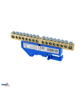 Bornier pour Rail DIN - 1 Module - Installation Rail TH35 - Tension d'isolement 500V - Bleu