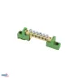 Bornier sur isolateurs plats 6x9 - Vert - Certifié CE - Tension d'isolement 500V