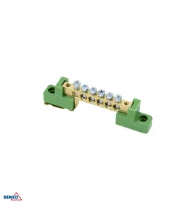 Bornier sur isolateurs plats 6x9 - Vert - Certifié CE - Tension d'isolement 500V