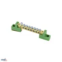 Bornier sur isolateurs plats 6x9 - Vert - Certifié CE - Tension d'isolement 500V