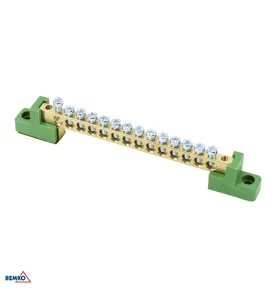 Bloc Terminal sur Isolateurs Plats 6x9 - Vert - Certification CE - Tension d'Isolement 500V