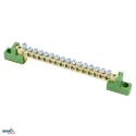 Bornier sur isolateurs plats - 6x9 - Vert - Certification CE - Tension d'isolement 500V