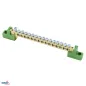 Bornier sur isolateurs plats - 6x9 - Vert - Certification CE - Tension d'isolement 500V