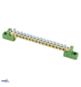 Bornier sur isolateurs plats - 6x9 - Vert - Certification CE - Tension d'isolement 500V