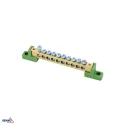 Bornier sur isolateurs plats 8x12 - Vert - Tension d'isolement 500V - Certification CE