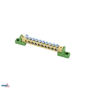 Bornier sur isolateurs plats 8x12 - Vert - Tension d'isolement 500V - Certification CE