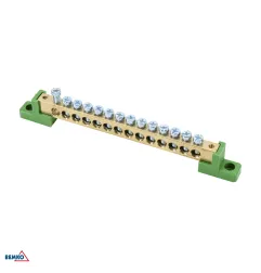 Bornier sur isolateurs plats 8x12 - Vert - Tension d'isolement 500V - Certification CE