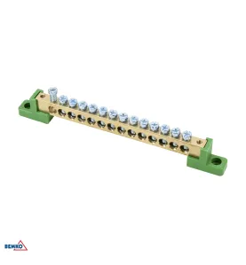 Bornier sur isolateurs plats 8x12 - Vert - Tension d'isolement 500V - Certification CE