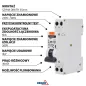 Disjoncteur différentiel 1P - 6A - 30mA - Type AC - Rail DIN - Protection contre les surintensités