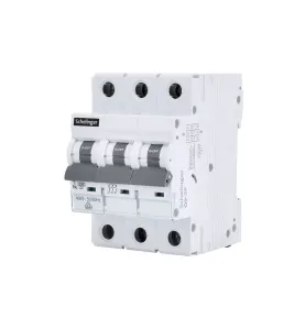 Disjoncteur tripolaire 6A - Protection contre les surintensités - Courbe C - Pouvoir de coupure 4kV - IP20