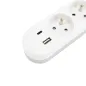 Rallonge électrique multiprises - 3 prises + 2 ports USB - Câble 2m - Blanc - Protection IP20