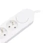 Rallonge électrique multiprises - 3 prises + 2 ports USB - Câble 2m - Blanc - Protection IP20