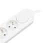 Multiprise 5 prises - 2 ports USB - 2m de câble - Protection IP20 - Blanc